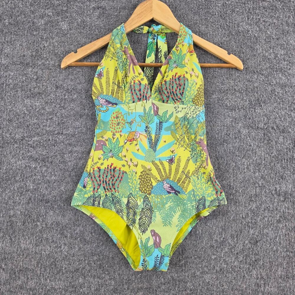 Vilebrequin Swimsuit Small Tropical Jungle Halter One Piece Animals Beach Resort